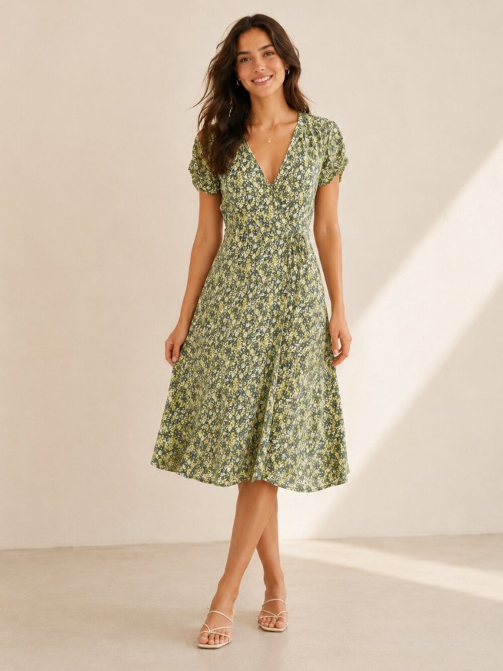 Los Angeles Atelier & Other Stories Women's Floral Wrap Dress, 0 (XS)